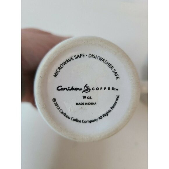 CARIBOU Coffee His And Hers White Coffee Mugs Cups - Picture 6 of 7